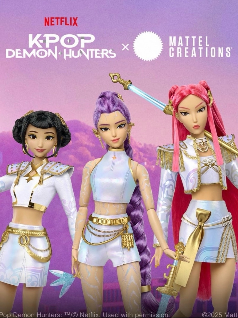 MATTEL HUNTR/X Rumi, Mira, Zoey “What It Sounds Like” KPop Demon Hunters Dolls